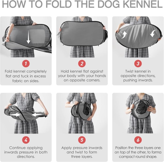 Love's Cabin 36in Portable Dog Bed - Pop Up Kennel (Grey) (image 5)