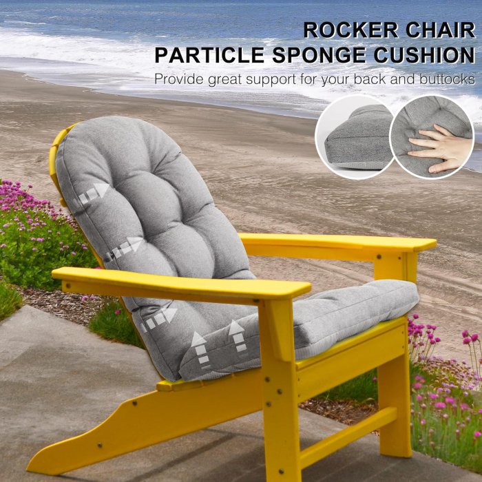 Love's Cabin Adirondack Chair Cushion Set (Grey) (image 4)