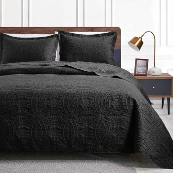 Love's Cabin Black Queen Bedspread Set