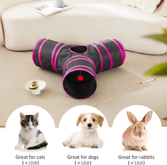 Love's Cabin Cat Tunnel Tube (Red) (image 3)