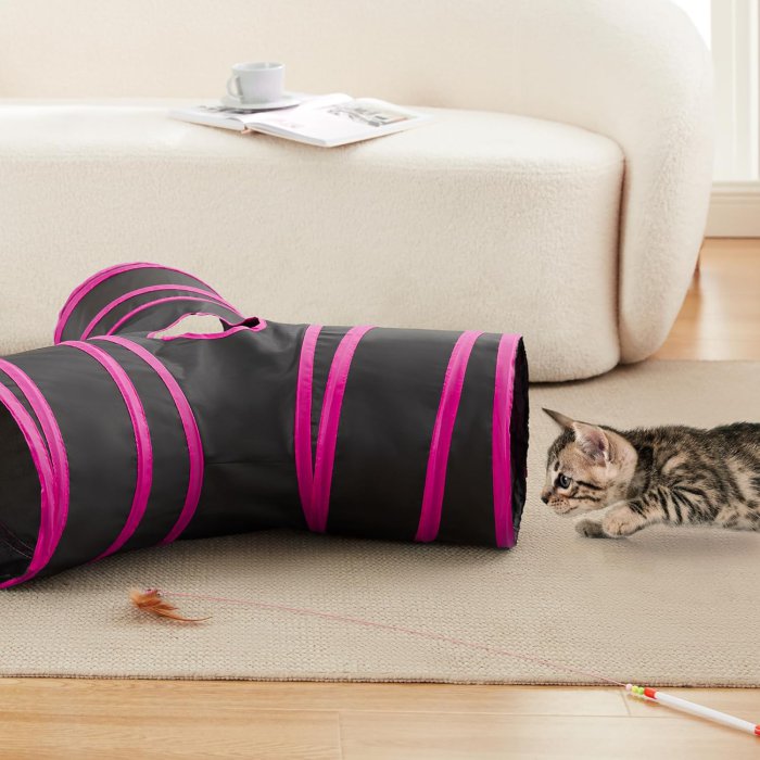 Love's Cabin Cat Tunnel Tube (Red) (image 4)