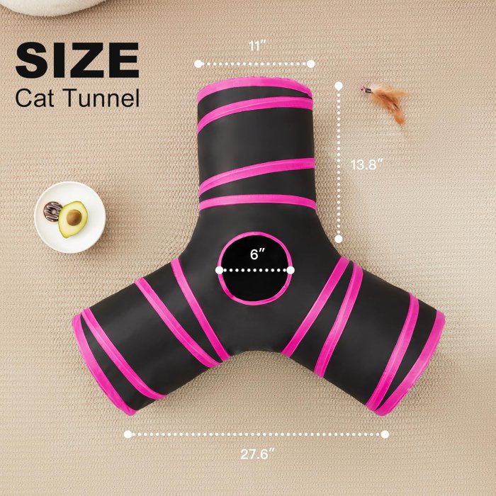Love's Cabin Cat Tunnel Tube (Red) (image 5)