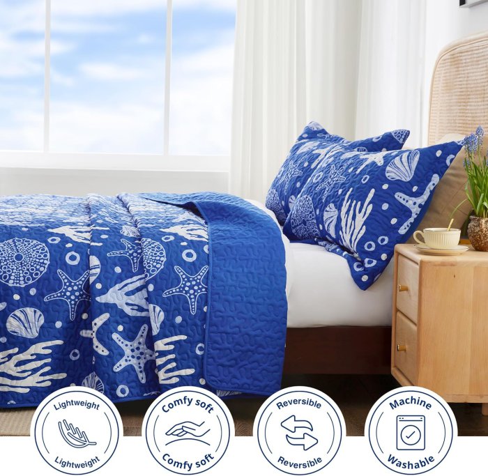 Love's Cabin Coastal Blue Bedding Set - 3 Piece (image 3)