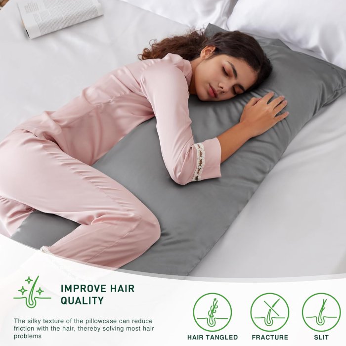 Love's cabin Dark Grey Satin Body Pillow Cover (image 2)
