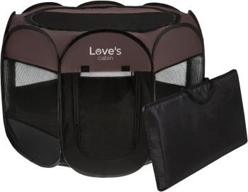 Love's Cabin Dog Playpen (Brown)