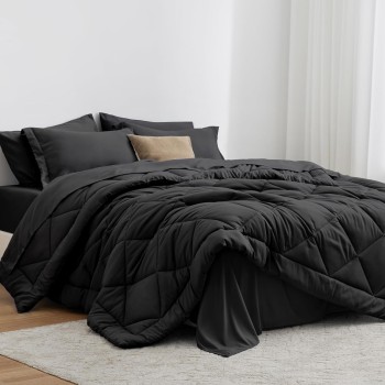Love's Cabin King Size Comforter Set (Black, 7 Pieces)