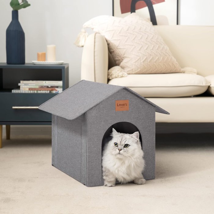 Love's Cabin Outdoor Cat House - Insulated, Weatherproof, Waterproof (image 2)