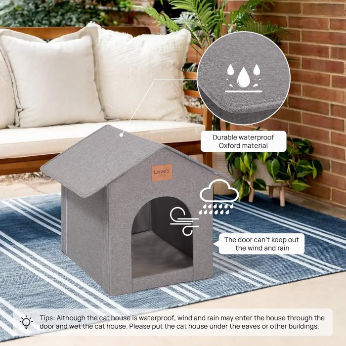 Love's Cabin Outdoor Cat House - Insulated, Weatherproof, Waterproof (image 3)