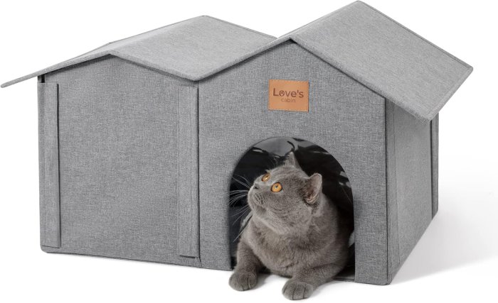 Love's Cabin Outdoor Cat House - Insulated & Weatherproof
