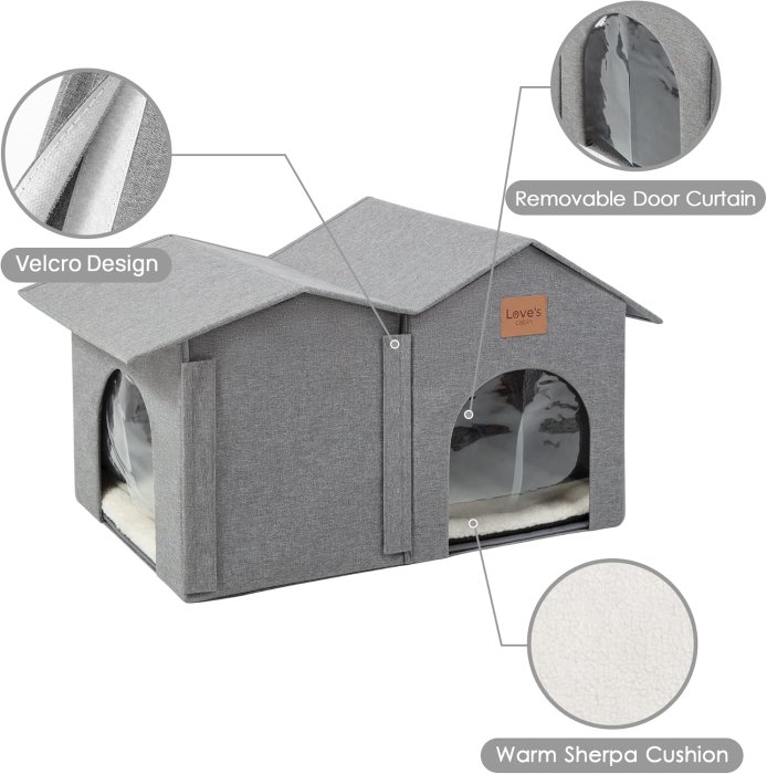 Love's Cabin Outdoor Cat House - Insulated & Weatherproof (image 4)