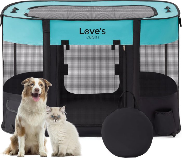Love's Cabin Pet Playpen (S, Green)