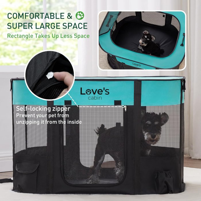 Love's Cabin Pet Playpen (S, Green) (image 4)