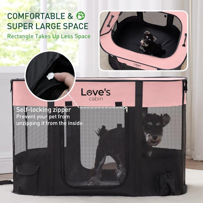Love's cabin Pet Playpen (S, Pink) (image 4)
