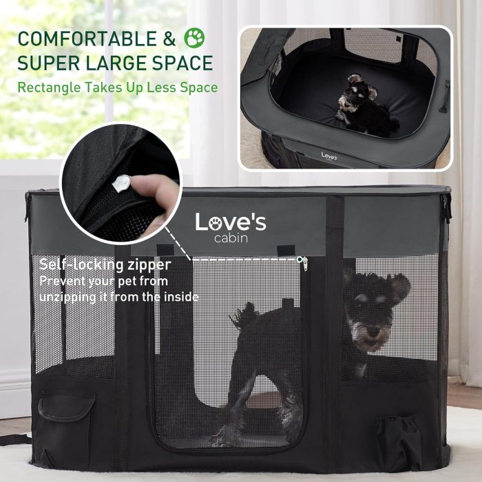Love's cabin Pet Playpen (Small, Grey) (image 4)