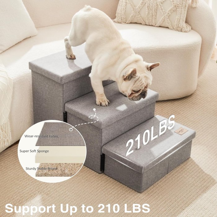 Love's cabin Pet Stairs (Grey, 3 Steps) (image 5)