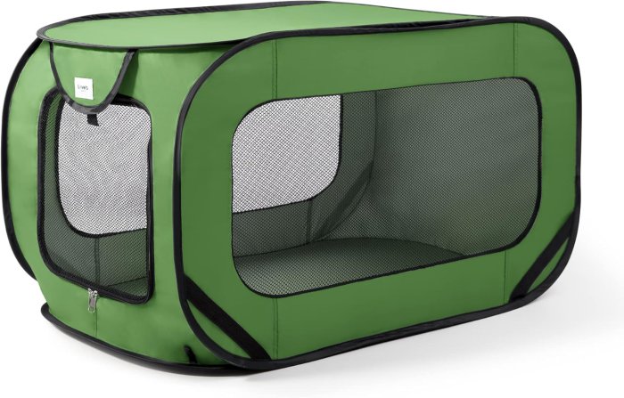 Love's Cabin Pop Up Kennel (Green, 36in)