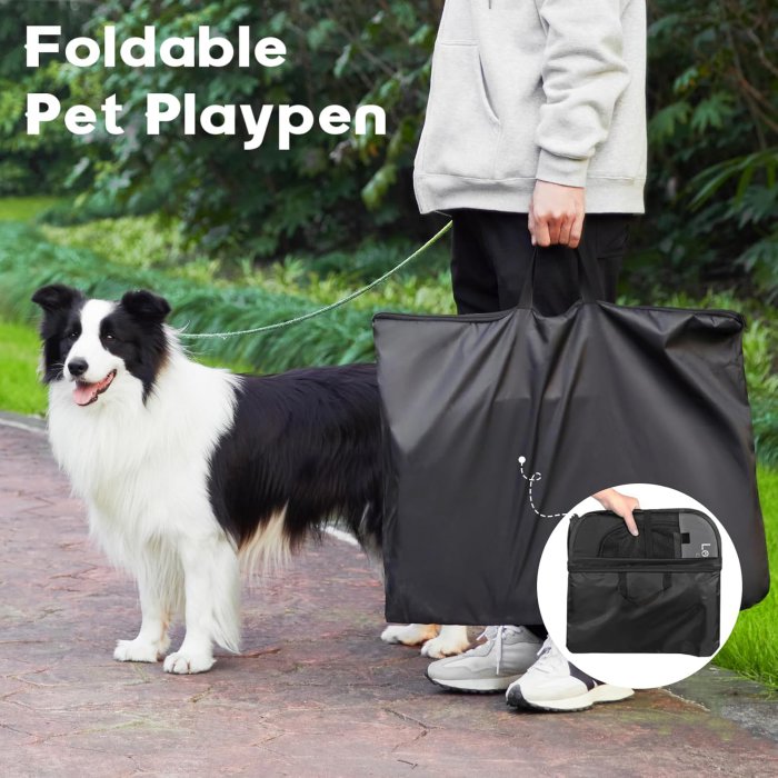 Love's Cabin Portable Dog Playpen (Medium, Dark Grey) (image 5)