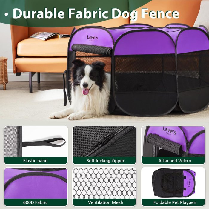 Love's cabin Portable Indoor/Outdoor Dog Playpen (image 4)
