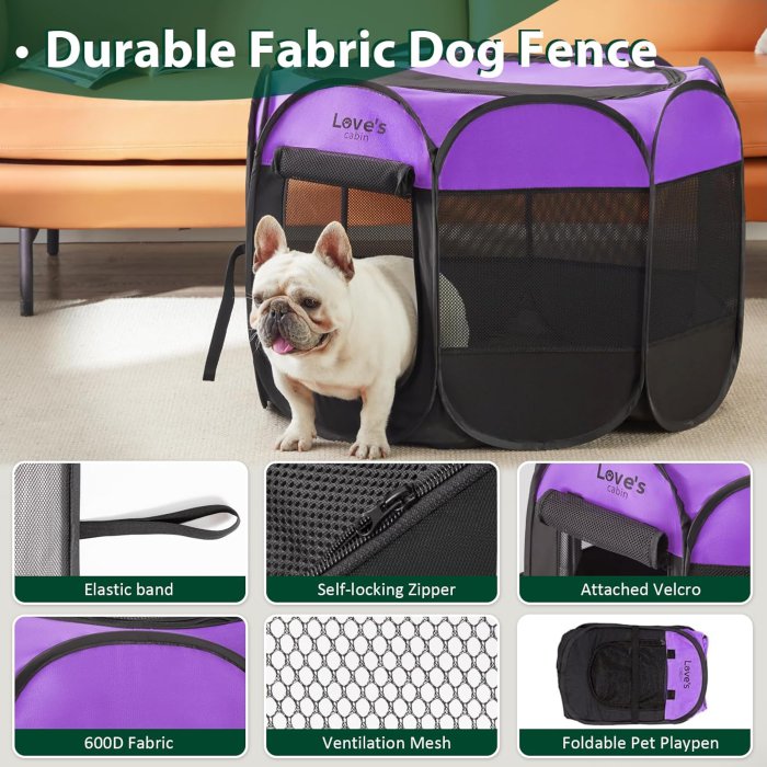 Love's Cabin Portable Pet Playpen (image 3)