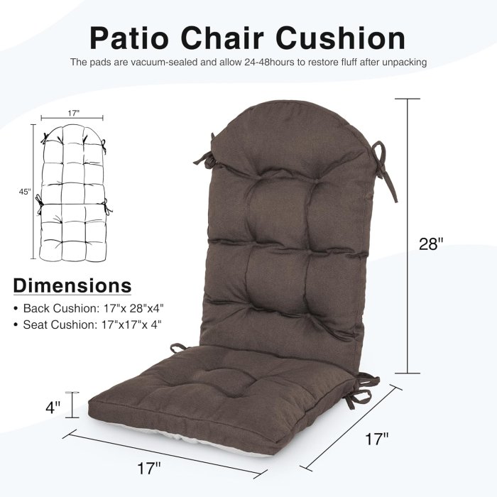 Love's Cabin Rocking Chair Cushion Set (Coffee) (image 2)