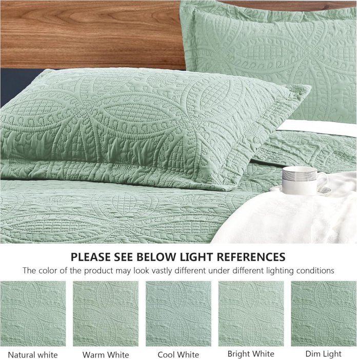 Love's Cabin Sage Bedspread Set (image 5)