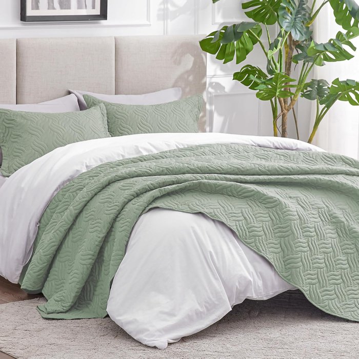 Love's Cabin Sage Quilt Set - Lightweight Microfiber Bedspread (image 2)