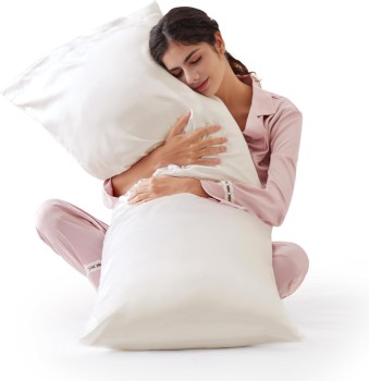 Love's Cabin Satin Body Pillow Cover, 20x54 inches Ivory White