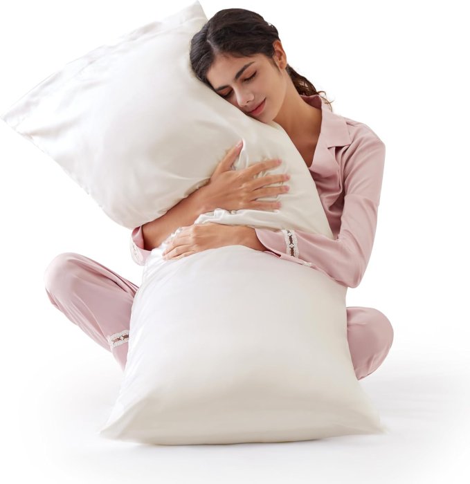 Love's Cabin Satin Body Pillow Cover, 20x54 inches Ivory White