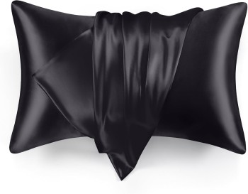 Love's Cabin Satin Pillowcase Set (Black, 20x30 inches)