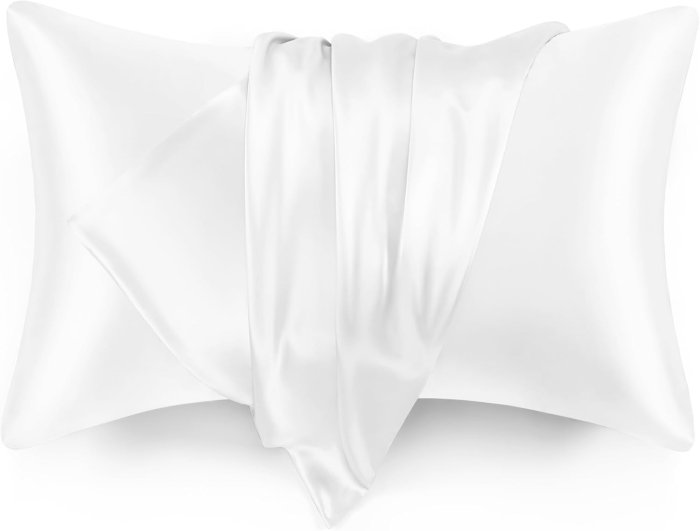 Love's cabin Satin Pillowcase Set (Bleaching White, 20x30 inches)