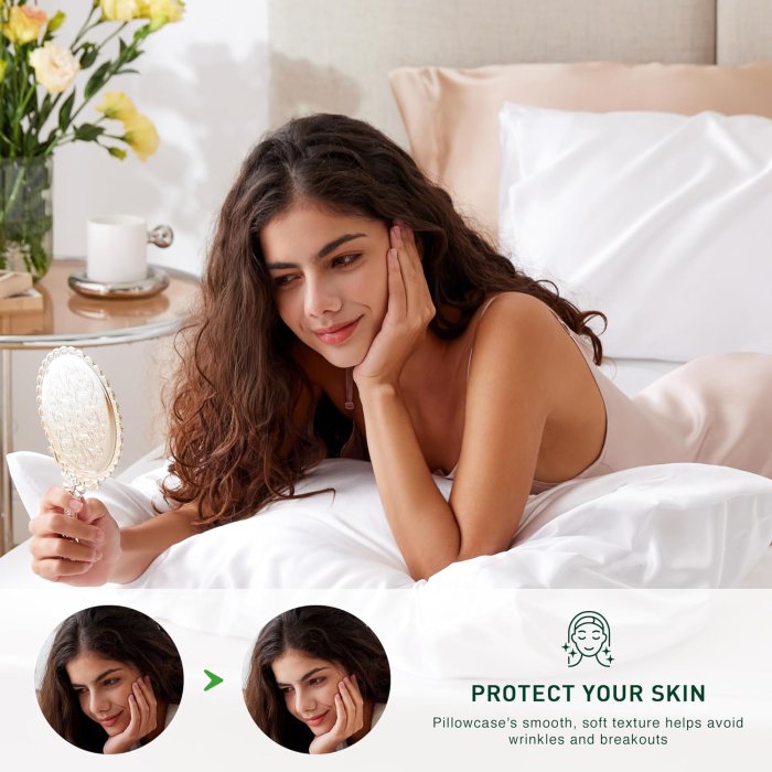 Love's cabin Satin Pillowcase Set (Bleaching White, 20x30 inches) (image 3)