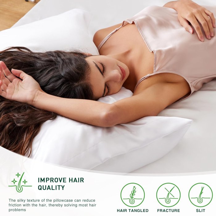 Love's cabin Satin Pillowcase Set (Bleaching White, 20x30 inches) (image 4)