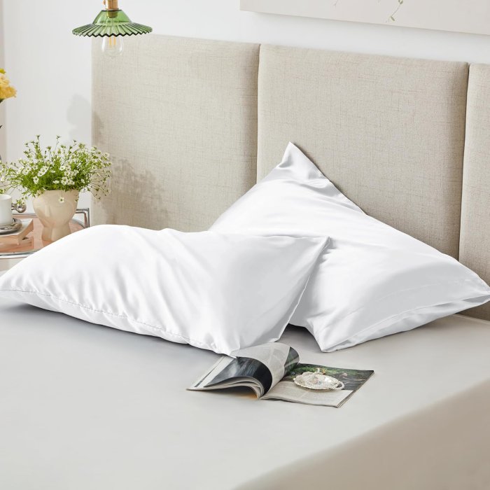 Love's cabin Satin Pillowcase Set (Bleaching White, 20x30 inches) (image 5)