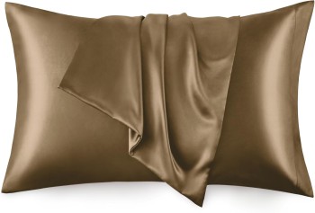 Love's cabin Satin Pillowcase Set (Brown, 20x30 inches)