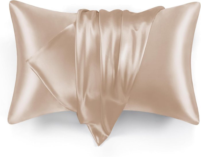 Love's Cabin Satin Pillowcase Set (Camel Taupe, 20x30 inches)