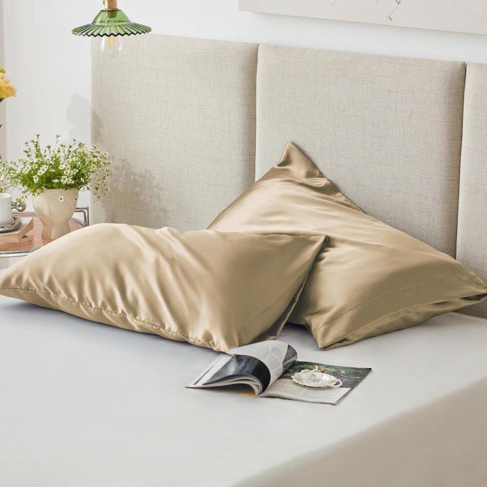 Love's Cabin Satin Pillowcase Set (Camel Taupe, 20x30 inches) (image 5)