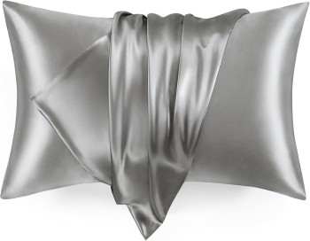Love's Cabin Satin Pillowcase Set (Dark Gray, 20x30 inches)