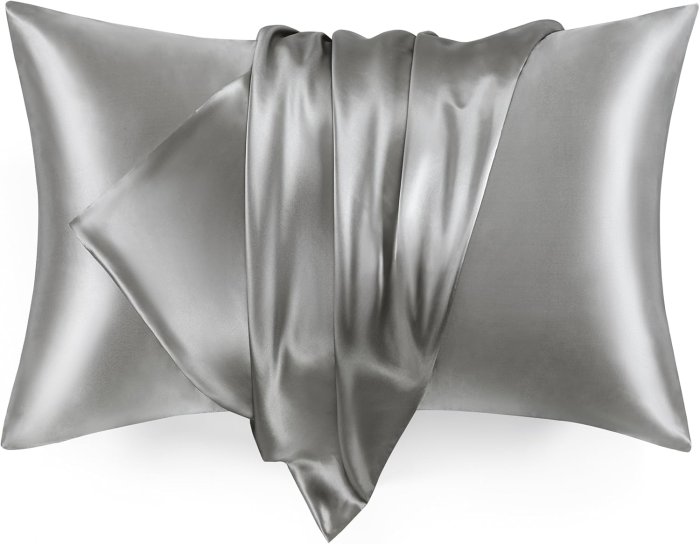 Love's Cabin Satin Pillowcase Set (Dark Gray, 20x30 inches)