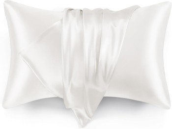 Love's Cabin Satin Pillowcase Set (Ivory White, 20x30 inches)