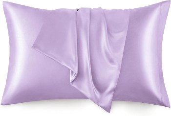 Love's Cabin Satin Pillowcase Set (Light Purple, 20x30 inches) -  Cooling Envelope Closure