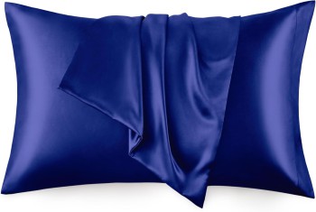 Love's Cabin Satin Pillowcase Set (Navy Blue, 20x30 inches)