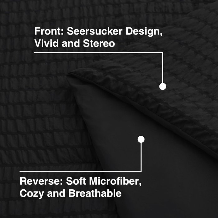Love's Cabin Seersucker Black Twin XL Comforter Set (image 4)