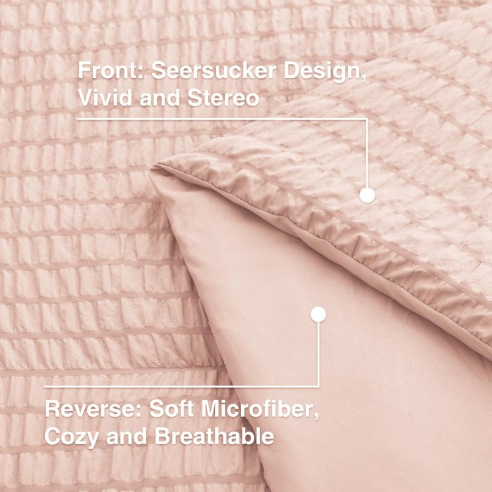 Love's Cabin Seersucker Pink Queen Comforter Set - 7 Pieces (image 4)